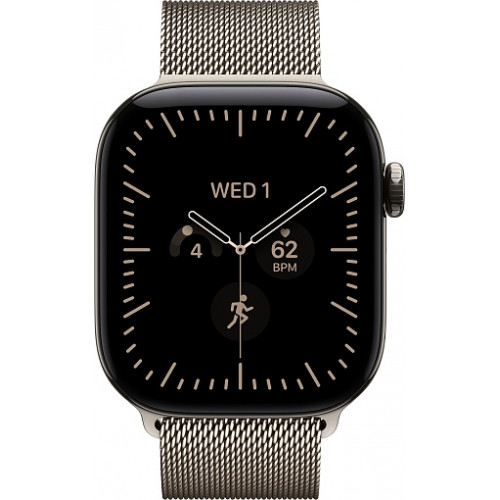 Apple Watch Series 12 46mm Natural Titanium Case with Milanese Loop Natural