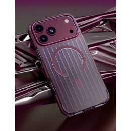 Чехол Защитный VLP Pulse Case c MagSafe для iPhone 18 Pro, темно-вишневый