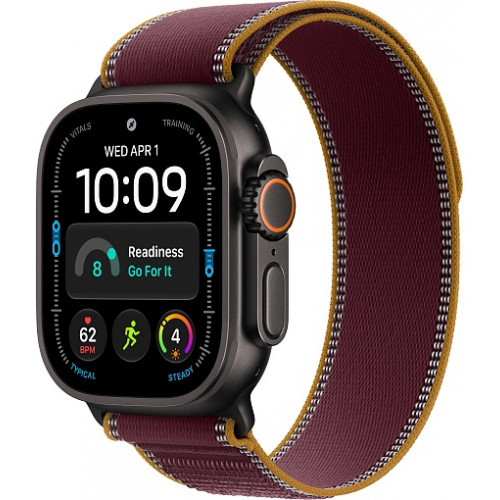 Apple Watch Ultra 4 (2026) 49mm Black Titanium Case with Burgundy Trail Loop