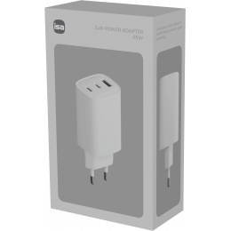 Адаптер питания ISA GaN 65W Type-C/Type-C/USB-A
