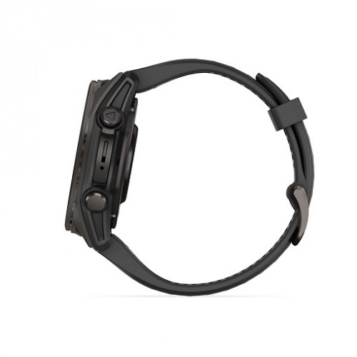 Garmin Fenix 8 43 Amoled Sapphire Carbon Gray DLC Titanium with Black Silicone