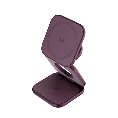 Складное БЗУ 3 в 1 Magssory Fold Ultra для Apple с магнитами, с поддержкой Qi 2.2 Бургунди