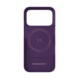 Чехол Magssory для iPhone 18 Pro, кевлар с магнитами, совместимый с MagSafe (бургунди)