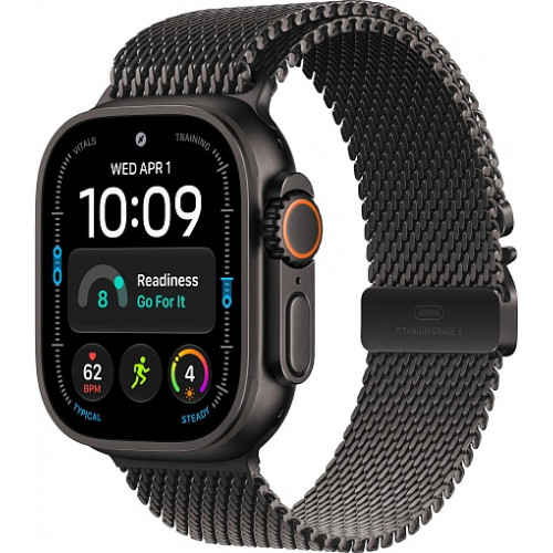 Apple Watch Ultra 4 (2026) 49mm Black Titanium Case with Black Titanium Milanese Loop