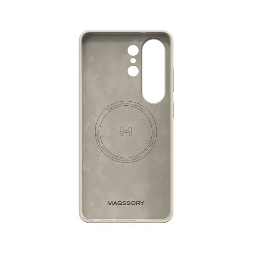Чехол Magssory для Samsung S26 Ultra, экокожа, MagSafe, ivory