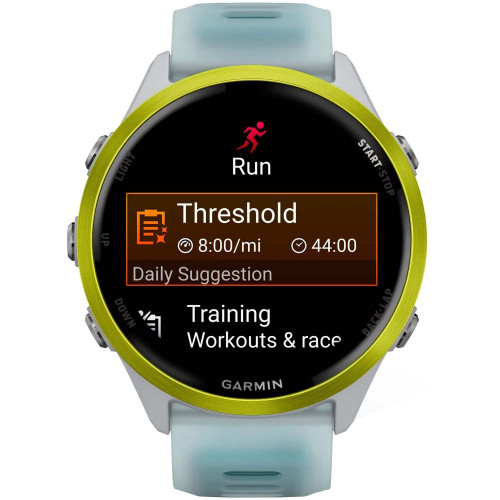 Garmin Forerunner 570 47 Amp Yellow Turquoise with Translucent Whitestone
