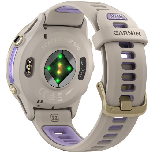 Garmin Forerunner 970 French Gray Soft Gold Titanium French Gray/Translucent Indigo