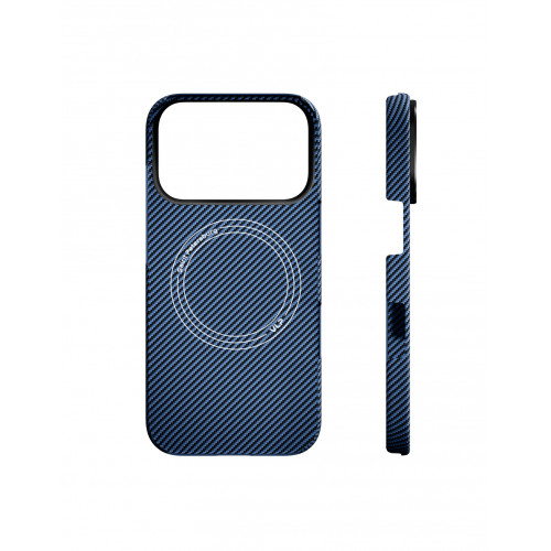 Чехол Защитный VLP Kevlar Case c MagSafe для iPhone 18 Pro, синий